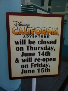 Disney California Adventure Closed June 14