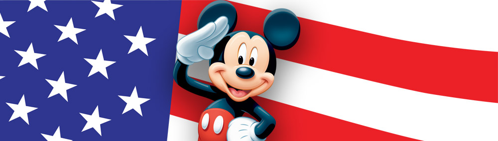 Mickey Mouse with American Flag