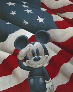 Mickey Mouse with American Flag